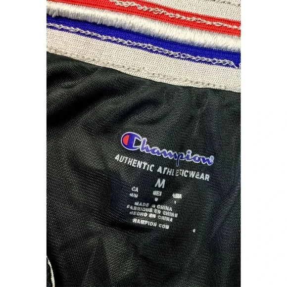 Vintage Champion Men's Black Blue Elastic Waist Jersey Athletic Shorts Medium - Picture 3 of 9